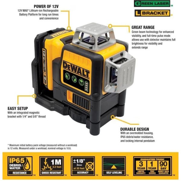 NIVEL LASER DEWALT DCE089D1G 12V